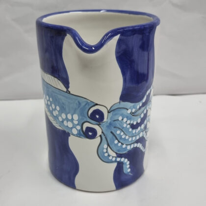 Brocca cilindrica linea capri 5 decoro mare totano onda blu