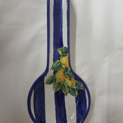 Poggiamestolo linea Capri 2 decoro limoni linee blu
