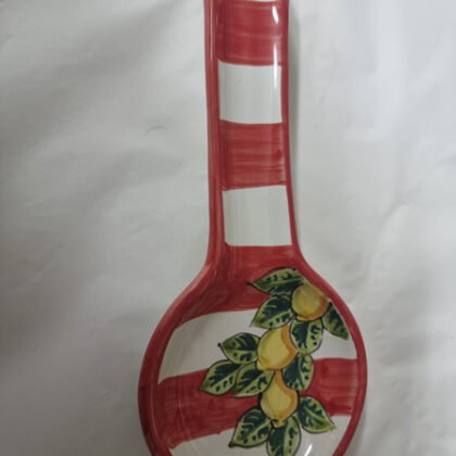 Poggiamestolo linea Capri 1 decoro limoni linee rosse