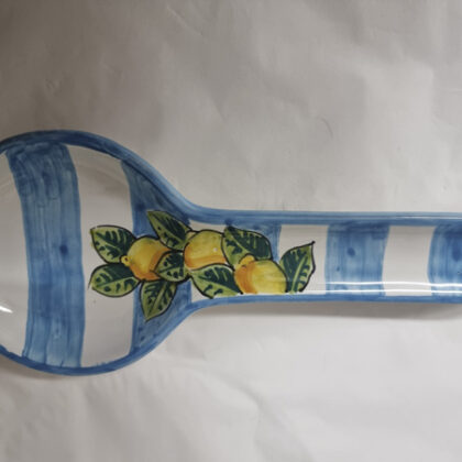 Poggiamestolo linea Capri 1 decoro limoni linee celeste