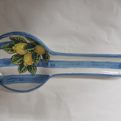 Poggiamestolo linea Capri 2 decoro limoni linee celeste