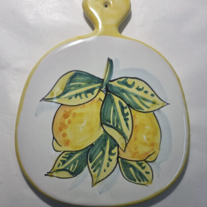 Poggiapentola decoro limoni bordo giallo