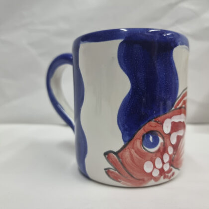 Tazza mug linea Capri 2 decoro mare polpo righe blu