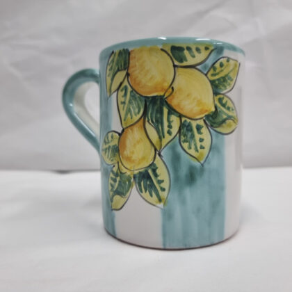 Tazza mug linea Capri 2 decoro limoni linee verde ramina